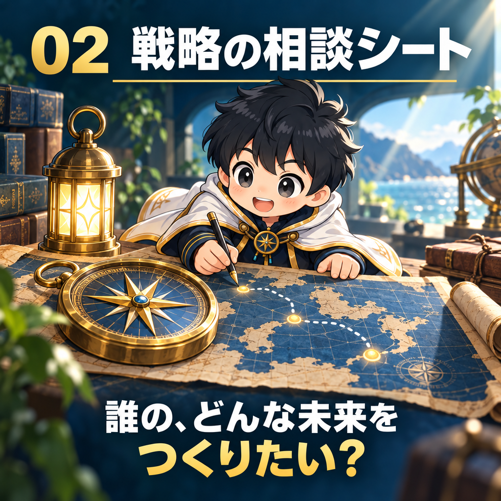 02 戦略の相談シート 誰の、どんな未来をつくりたい?
