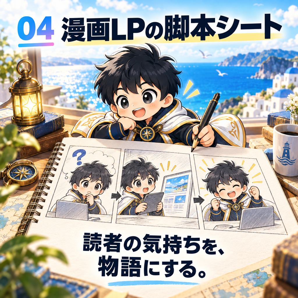 04 漫画LPの脚本シート 読者の気持ちを、物語にする。